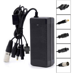 Most universal charger for electric scooters 54.6V connector GX16/GX12/DC5.5mm/XLR/NIU connectors (2A)
