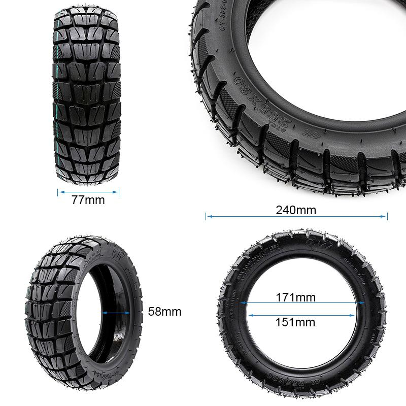 255x80 & 10x3 & 80/65-6 OFF ROAD tyre for electric scooter with GEL (antipuncture)