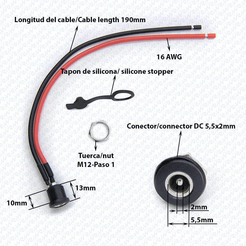DC 5.5×2.1mm charging port